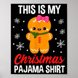 Funny Christmas Gingerbread Man Pajama Pj Outfit G Poster