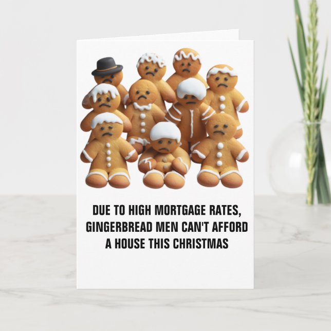 Funny Christmas: Gingerbread Men are Homeless Card (Front)
