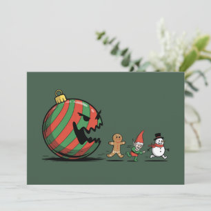 Funny Christmas Gingerbread Santa Holiday Party Card
