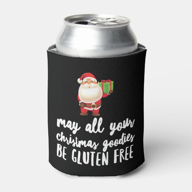 Funny Christmas Gluten Free Can Cooler (Can Front)