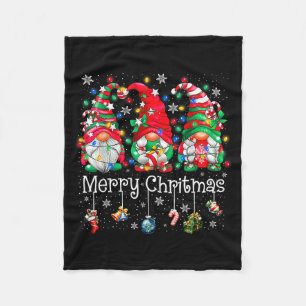 Funny Christmas Gnome Hanging With My Gnomies Fami Fleece Blanket