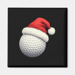 Funny Christmas Golf Santa Ball With Hat In Xmas  Magnet