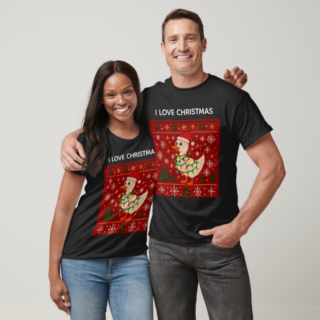 Funny Christmas Goose T-Shirt – Ugly Sweater Style (Unisexe)