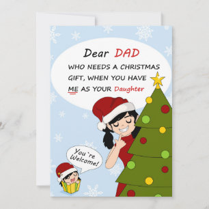 Funny Christmas Greeting From Mischievous Daughter Holiday Card