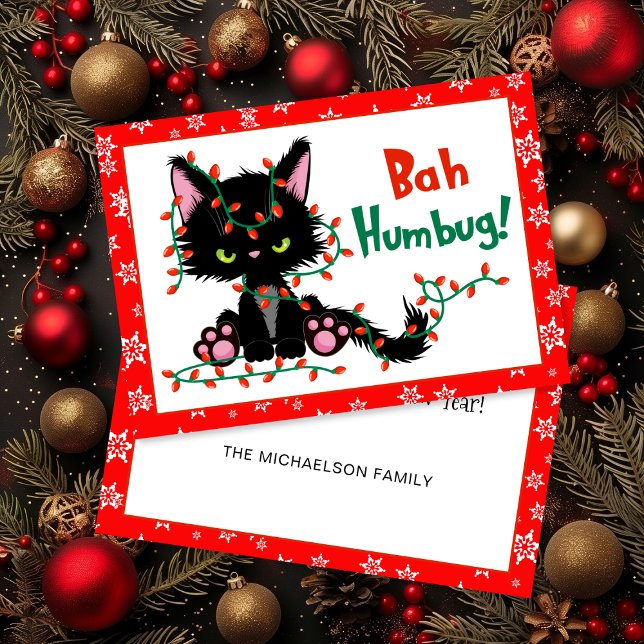 Funny Christmas Grumpy Cat Bah Humbug Card (Funny Christmas Grumpy Cat Bah Humbug Card)