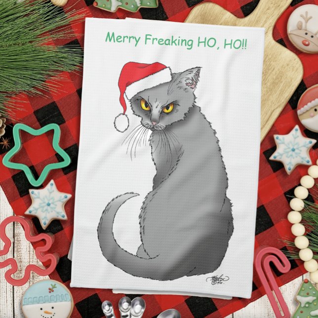Funny Christmas Grumpy Cat Kitchen Towel (Creator Uploaded)