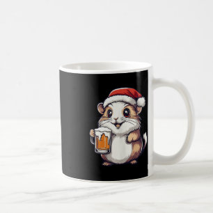 Funny Christmas Hamster With Beer Comic Coffee Mug
