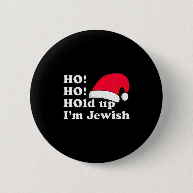 Funny Christmas Hat Design For Irreverent Jewish P 2 Inch Round Button (Front)