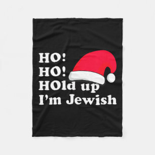 Funny Christmas Hat Design For Irreverent Jewish P Fleece Blanket