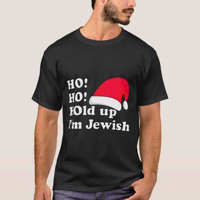 Funny Christmas Hat Design For Irreverent Jewish P T-Shirt (Front)