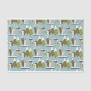 Funny Christmas Hedgehogs Kids Tissue Paper