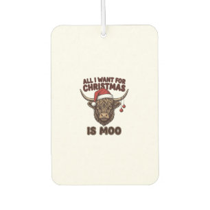 Funny Christmas Highland Cow Moo Shirt Design_1 Air Freshener