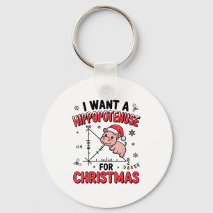 Funny Christmas Hiptamus Math Teacher Gift Ugly Sw Keychain