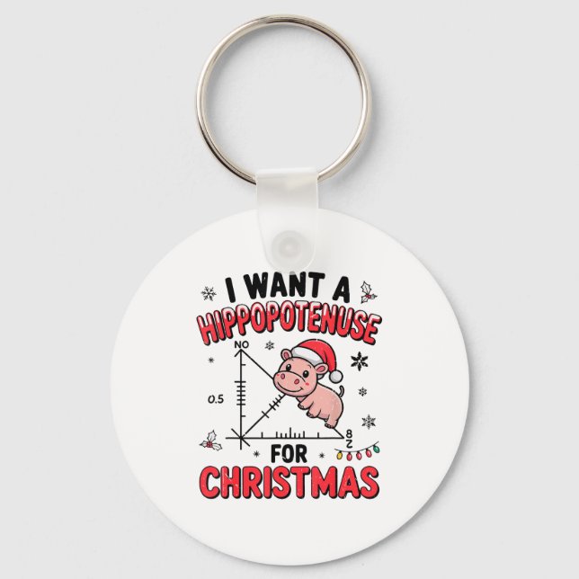 Funny Christmas Hiptamus Math Teacher Gift Ugly Sw Keychain (Front)