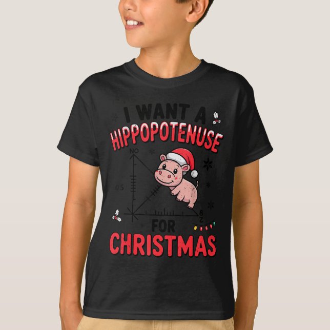 Funny Christmas Hiptamus Math Teacher Gift Ugly Sw T-Shirt (Front)