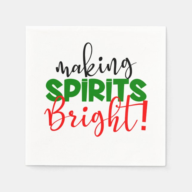 Funny Christmas Holiday drinking party wine Napkin (Front)