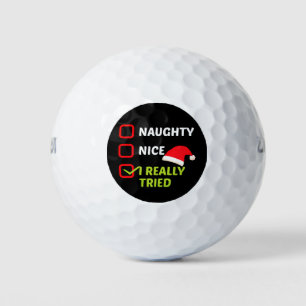 Funny Christmas Holiday Modern Sayings Golf Balls