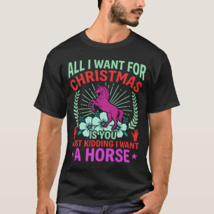 Funny Christmas Horse Unicorn Lover T-Shirt