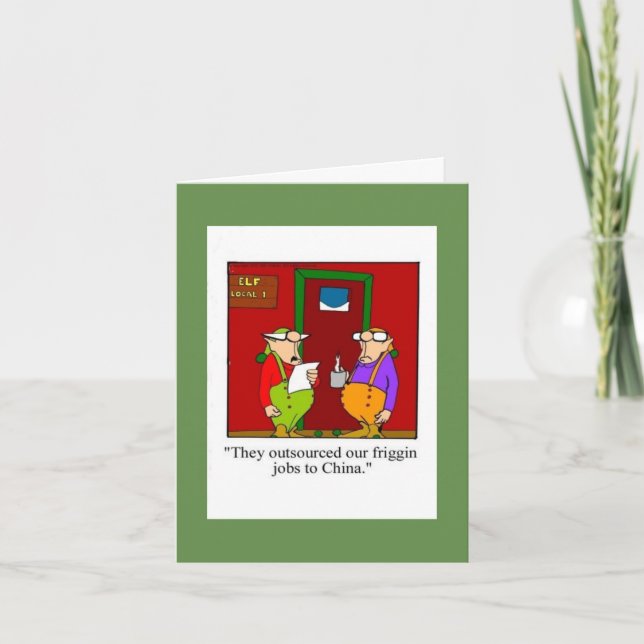 Funny Christmas Humour Greeting Card (Front)