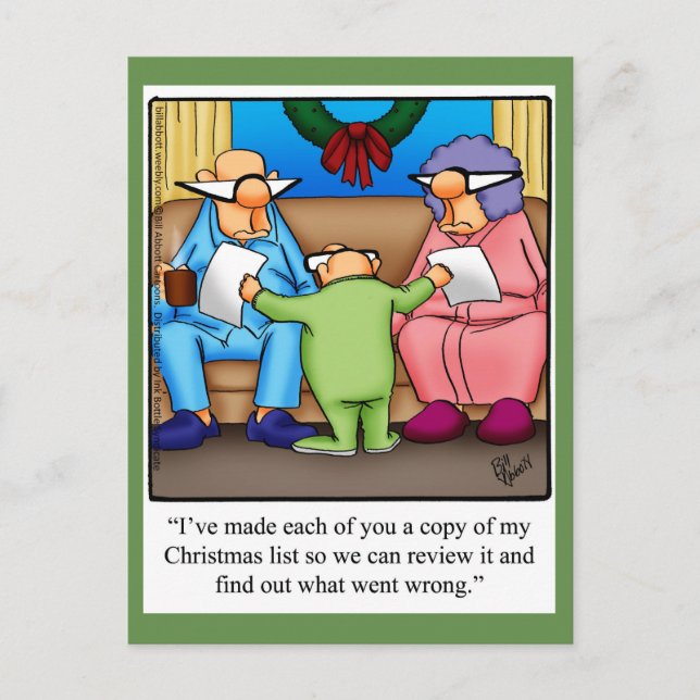 Funny Christmas Humour Postcard (Front)