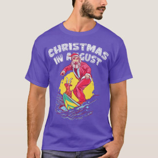 Funny Christmas In August Santa Beach Hat Sunglass T-Shirt