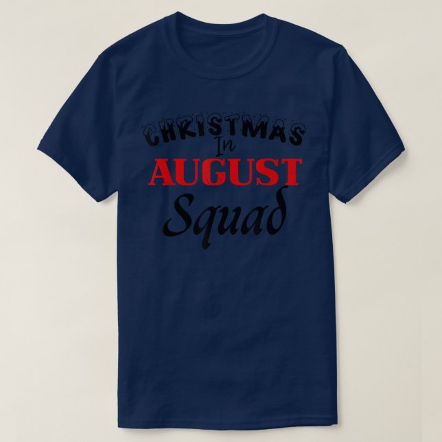 Funny Christmas in August Squad Summer Group Santa T-Shirt (Design Front)