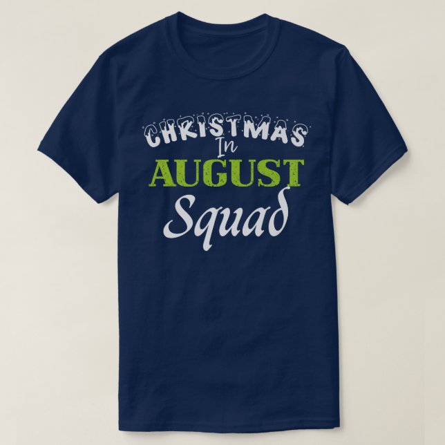 Funny Christmas in August Squad Summer Group Santa T-Shirt (Design Front)