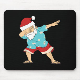 Funny Christmas In July Dabbing Santa Claus Hawaii Mouse Pad
