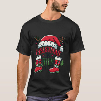 Funny Christmas in July Funny elf for Summer Xmas  T-Shirt