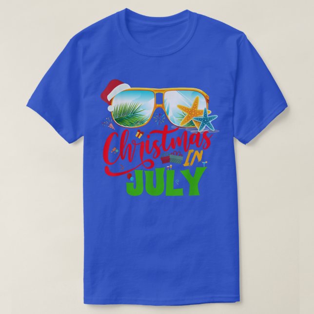 Funny Christmas in July gift Summer Reindeer Float T-Shirt (Design Front)