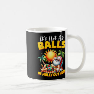 Funny Christmas In July Hawaii Santa Beach Summer Coffee Mug