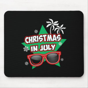 Funny Christmas In July Santa Claus Summer Vacatio Mouse Pad