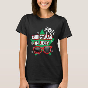 Funny Christmas In July Santa Claus Summer Vacatio T-Shirt
