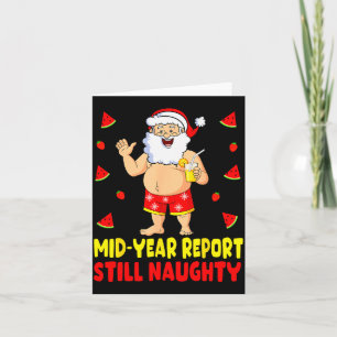 Funny Christmas In July Santa Summer Vacation Men  Card