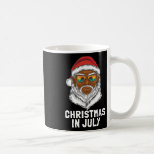 Funny Christmas In July Santa Sungles Summer Vacat Coffee Mug