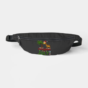 Funny Christmas in July Shirt Santa Giraffe Palm T Fanny Pack