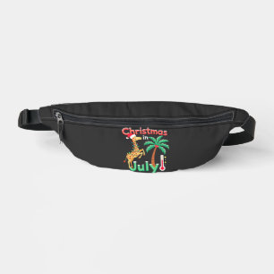 Funny Christmas in July Shirt Santa Giraffe Palm T Fanny Pack