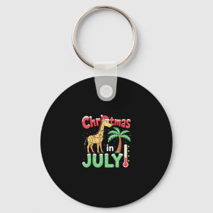 Funny Christmas in July Shirt Santa Giraffe Palm T Keychain