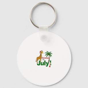 Funny Christmas in July Shirt Santa Giraffe Palm T Keychain