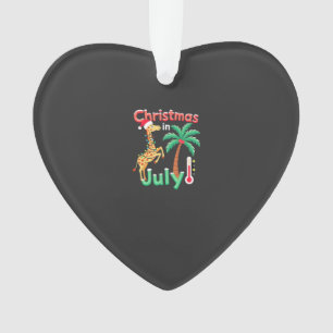 Funny Christmas in July Shirt Santa Giraffe Palm T Ornament