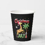 Funny Christmas in July Shirt Santa Giraffe Palm T Paper Cups<br><div class="desc">Funny Christmas in July Shirt Santa Giraffe Palm Tree Xmas T-Shirt (4)</div>