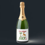 Funny Christmas in July Shirt Santa Giraffe Palm T Sparkling Wine Label<br><div class="desc">Funny Christmas in July Shirt Santa Giraffe Palm Tree Xmas T-Shirt</div>