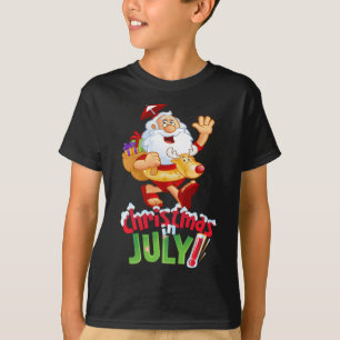 Funny Christmas In July Shirt Summer Reindeer Floa