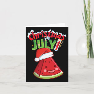 Funny Christmas In July Shirt Summer Watermelon Sa Card