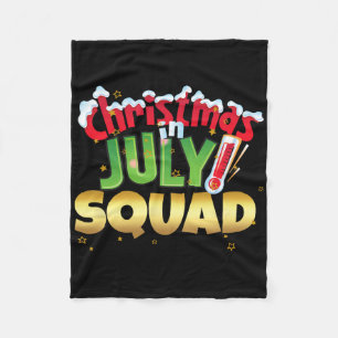 Funny Christmas In July Squad Shirt Summer Group S Fleece Blanket