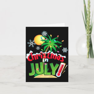Funny christmas in july summer beach vacation xmas card