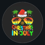 Funny Christmas In July Summer Sungles Beach Hawai Classic Round Sticker<br><div class="desc">Funny Christmas In July Summer Sungles Beach Hawaii Santa</div>
