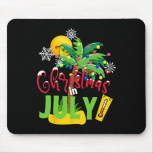 Funny Christmas In July Tee Summer Beach Vacation Mouse Pad