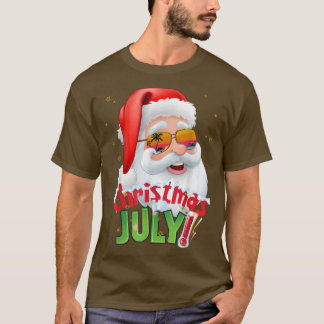 Funny Christmas in JulySummer Santa Sunglasses Xma T-Shirt