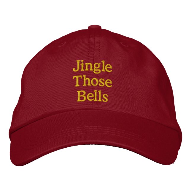 Funny Christmas innuendo red gold Embroidered Hat (Front)